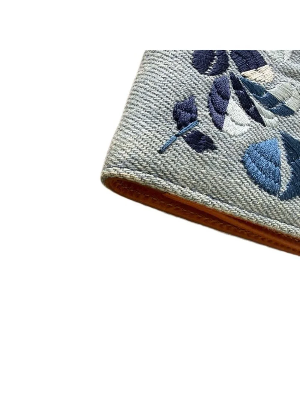 Dior John Galliano Era Denim Floral Embroidery Wallet